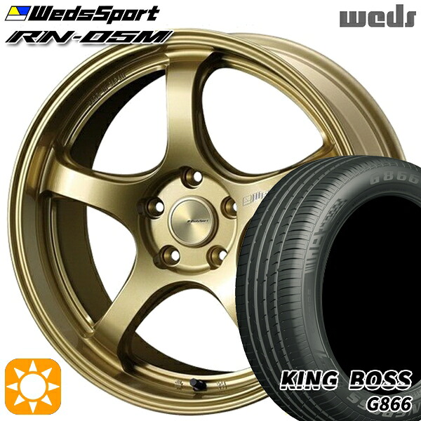 【取付対象】225/50R18 99W XL キングボス G866 Weds ウェッズスポーツ RN05M ゴールド 18インチ 7.5J 5H114.3 サマータイヤホイールセット |エムオートギャラリー