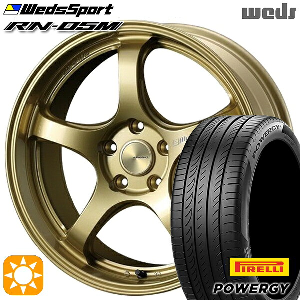 【取付対象】アクセラ アテンザ 215/45R18 93W XL ピレリ パワジー Weds ウェッズスポーツ RN05M ゴールド 18インチ 7.5J 5H114.3 サマータイヤホイールセット ｜エムオートギャラリー