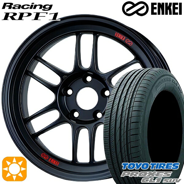 【取付対象】アウトランダー デリカD5 225/55R18 98V トーヨー プロクセス CL1 SUV ENKEI エンケイレーシング RPF1 マットブラック 18インチ 7.5J 5H114.3 サマータイヤホイールセット