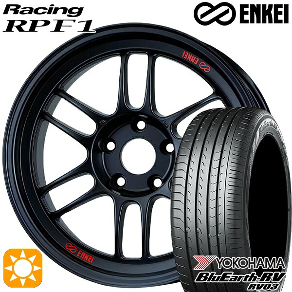 【取付対象】ヴェゼル レガシィ 225/60R18 100H ヨコハマ ブルーアース RV03 ENKEI エンケイレーシング RPF1 マットブラック 18インチ 7.5J 5H114.3 サマータイヤホイールセット ｜エムオートギャラリー