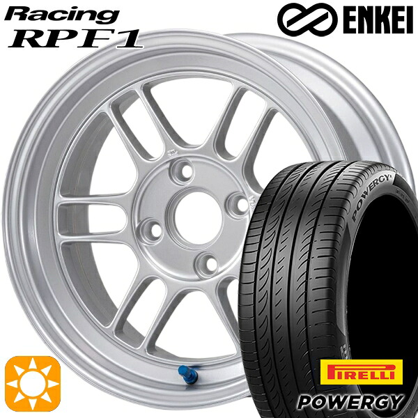 【取付対象】マツダ2 ノート 195/55R16 87V ピレリ パワジー ENKEI エンケイレーシング RPF1 シルバー 16インチ 7.0J 4H100 サマータイヤホイールセット