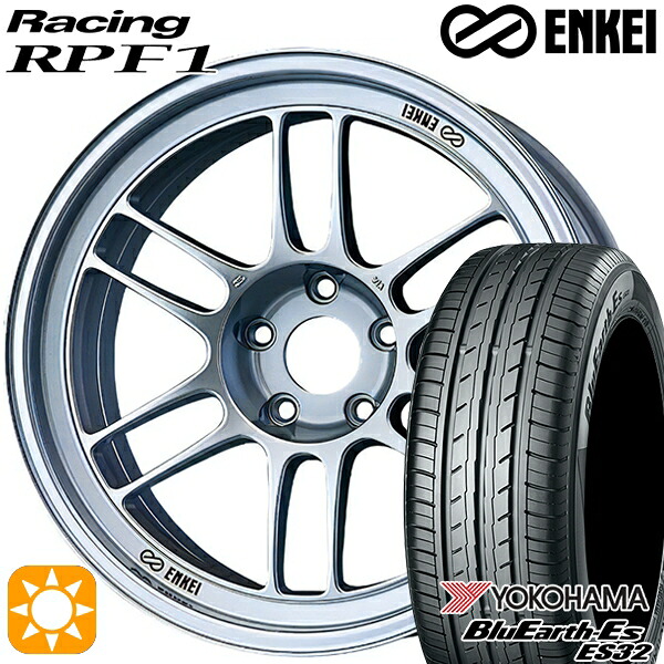 【取付対象】215/55R17 94V ヨコハマ ブルーアース ES32 ENKEI エンケイレーシング RPF1 シルバー 17インチ 7.0J 5H114.3 サマータイヤホイールセット