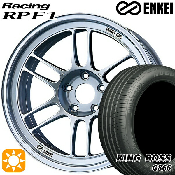 【取付対象】235/50R18 101W XL キングボス G866 ENKEI エンケイレーシング RPF1 シルバー 18インチ 7.5J 5H114.3 サマータイヤホイールセット