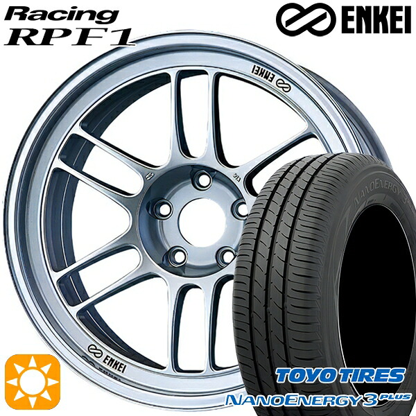 【取付対象】215/45R18 89W トーヨー ナノエナジー3プラス ENKEI エンケイレーシング RPF1 シルバー 18インチ 7.5J 5H114.3 サマータイヤホイールセット