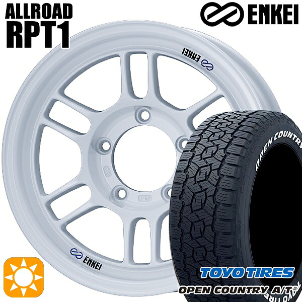【取付対象】ジムニー 175/80R16 91S トーヨー オープンカントリーA/T3 ホワイトレター ENKEI エンケイ オールロード RPT1 ホワイト 16インチ 5.5J 5H139.7 サマータイヤホイールセット