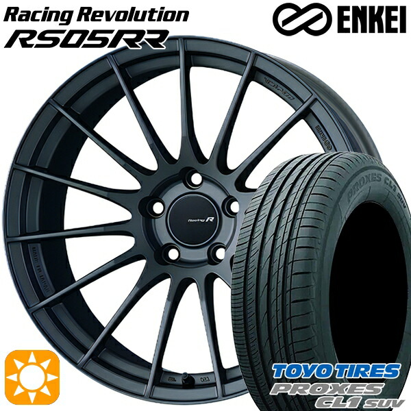 【取付対象】ヴェゼル レガシィ 225/60R18 100H トーヨー プロクセス CL1 SUV ENKEI レーシングレボリューションRS05RR マットダークガンメタリック 18インチ 8.5J 5H114.3 サマータイヤホイールセット 135,000円