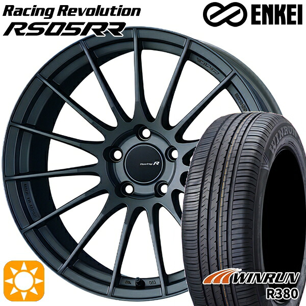 【取付対象】マツダ6 エクストレイル 225/60R18 104V XL ウィンラン R380 ENKEI レーシングレボリューションRS05RR マットダークガンメタリック 18インチ 8.5J 5H114.3 サマータイヤホイールセット