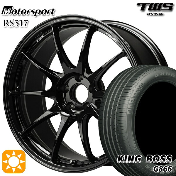 【取付対象】BMW F32/F33/F36 225/45R18 95W XL キングボス G866 TWS モータースポーツ RS317 グラファイトブラック 18インチ 8.0J 5H120 サマータイヤホイールセット |エムオートギャラリー