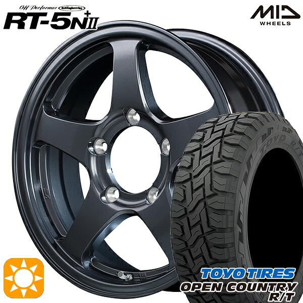 【取付対象】[5本セット]ジムニー 215/70R16 100Q トーヨー オープンカントリー R/T MID オフパフォーマー RT-5N+2 ダークガンメタ II 16インチ 5.5J 5H139.7 サマータイヤホイールセット