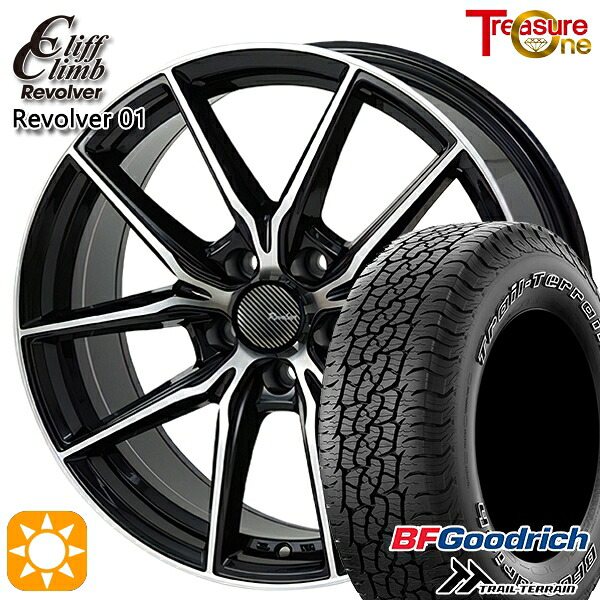【取付対象】40アルファード 225/65R17 102T ORWL BFグッドリッチ トレールテレーン トレジャーワン クリフクライム リボルバー01 BP トヨタ純正 平座ナット対応 17インチ 6.5J 5H120 +40 サマータイヤホイールセット