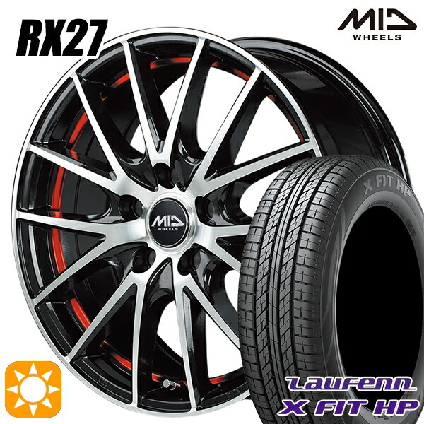 【取付対象】C-HR カローラクロス 215/60R17 96H ラウフェン X FIT HP LA41 MID シュナイダー RX27 BMP/アンダーカットレッドクリア 17インチ 7.0J 5H114.3 サマータイヤホイールセット