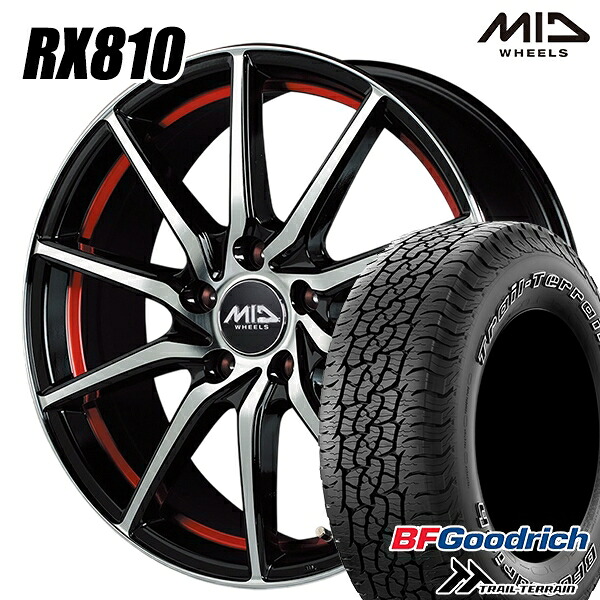 【取付対象】225/65R17 102T ORWL BFグッドリッチ トレールテレーン MID シュナイダー RX810 BP/アンダーカットレッド 17インチ 7.0J 5H114.3 サマータイヤホイールセット |エムオートギャラリー