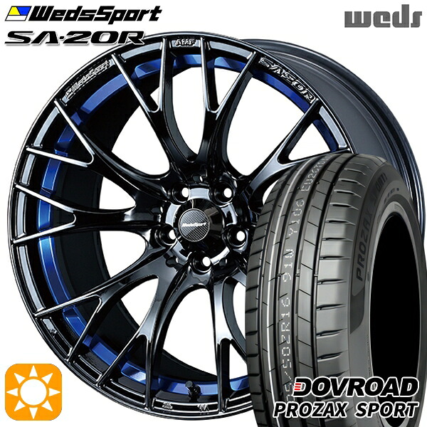 【取付対象】レガシィB4 エクシーガ 215/50R17 95W XL DOVROAD プロザックススポーツ Weds ウェッズスポーツ SA20R BLCII(ブルーライトクロームツー) 17インチ 7.5J 5H100 サマータイヤホイールセット |エムオートギャラリー
