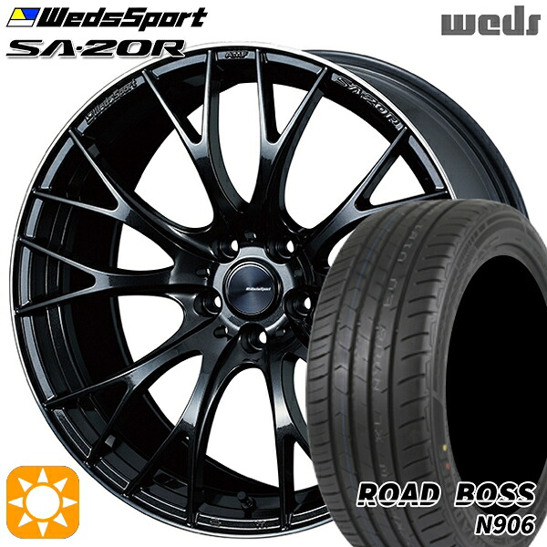 【取付対象】245/35R20 95W XL ロードボス N906 Weds ウェッズスポーツ SA20R METAL-BLACK/F(メタルブラックエフ) 20インチ 8.5J 5H114.3 サマータイヤホイールセット