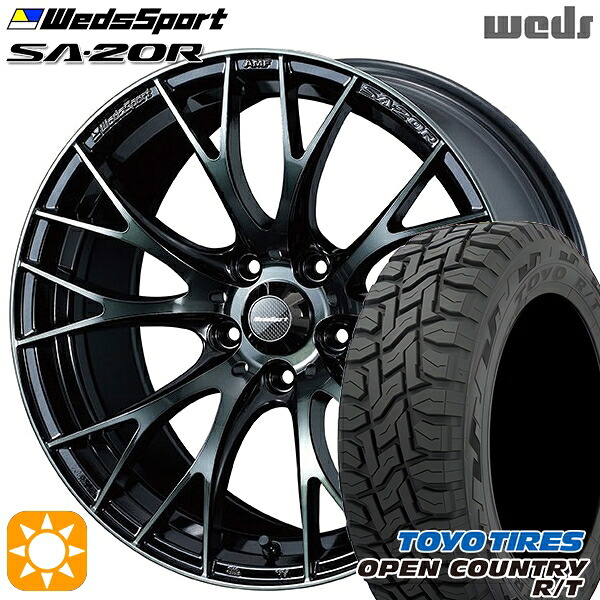 【取付対象】エクストレイル フォレスター 225/60R17 99Q トーヨー オープンカントリー R/T Weds ウェッズスポーツ SA20R WBC（ウォースブラッククリアー） 17インチ 7.0J 5H114.3 サマータイヤホイールセット