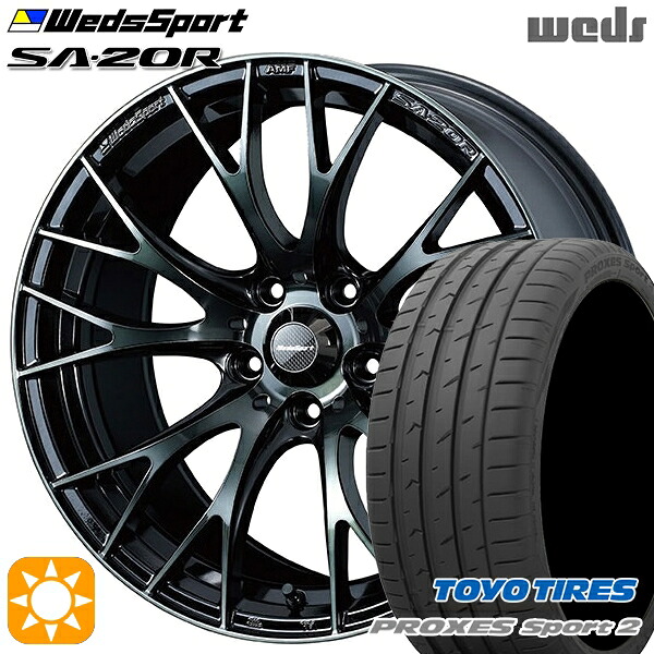 【取付対象】アクセラ アテンザ 215/45R18 93Y XL トーヨー プロクセススポーツ2 Weds ウェッズスポーツ SA20R WBC（ウォースブラッククリアー） 18インチ 7.5J 5H114.3 サマータイヤホイールセット