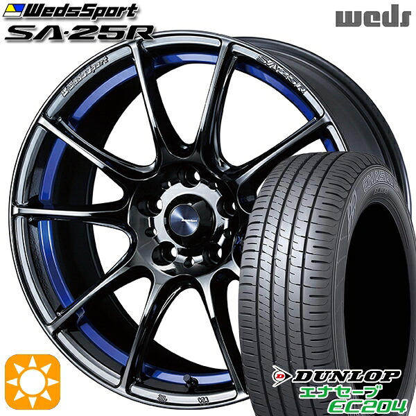 【取付対象】アクセラ アテンザ 215/45R18 93W XL ダンロップ エナセーブ EC204 Weds ウェッズスポーツ SA25R BLCII（ブルーライトクロームツー） 18インチ 7.5J 5H114.3 サマータイヤホイールセット