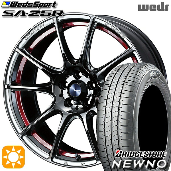【取付対象】235/50R18 97V ブリヂストン ニューノ Weds ウェッズスポーツ SA25R RLC (レッドライトクローム) 18インチ 8.0J 5H114.3 サマータイヤホイールセット