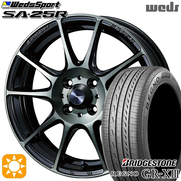 【取付対象】165/60R15 77H ブリヂストン レグノ GR-X3 Weds ウェッズスポーツ SA25R WBC (ウォースブラッククリアー) 15インチ 5.0J 4H100 サマータイヤホイールセット |エムオートギャラリー