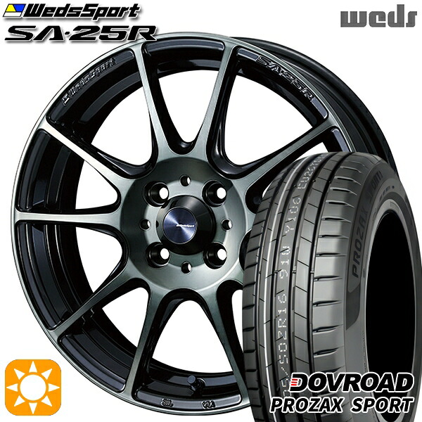 【取付対象】マツダ2 ノート 205/45R17 88W XL DOVROAD プロザックススポーツ Weds ウェッズスポーツ SA25R WBC (ウォースブラッククリアー) 17インチ 7.0J 4H100 サマータイヤホイールセット |エムオートギャラリー