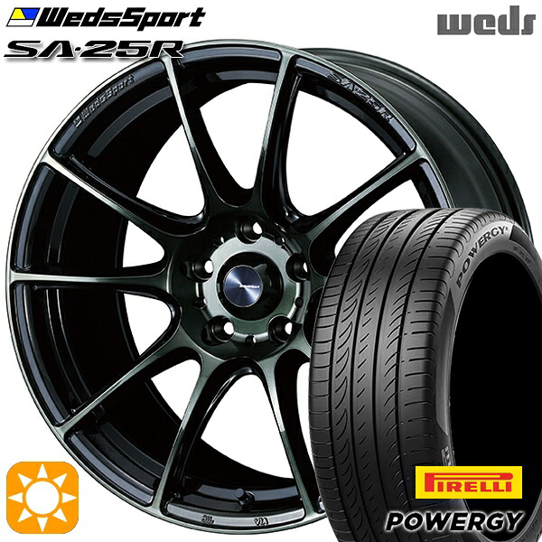【取付対象】205/50R17 93W XL ピレリ パワジー Weds ウェッズスポーツ SA25R WBC (ウォースブラッククリアー) 17インチ 7.0J 5H100 サマータイヤホイールセット ｜エムオートギャラリー 109,010円