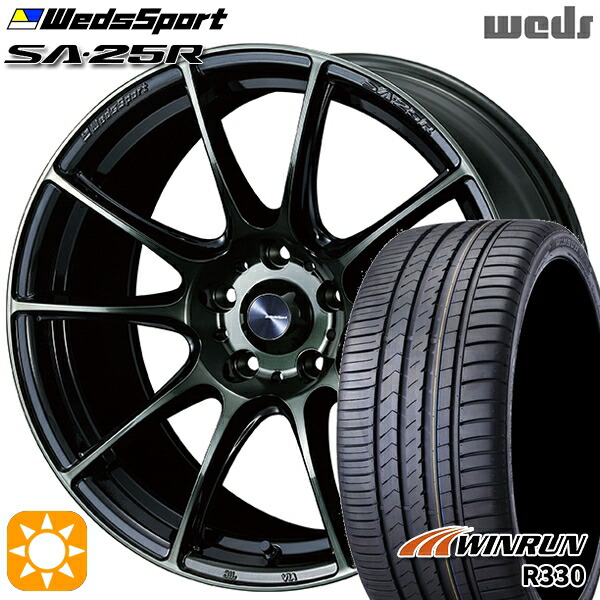 【取付対象】セレナ 215/40R18 89W XL ウィンラン R330 Weds ウェッズスポーツ SA25R WBC (ウォースブラッククリアー) 18インチ 7.0J 5H114.3 サマータイヤホイールセット |エムオートギャラリー