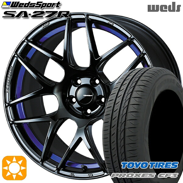 【取付対象】ウィッシュ カローラスポーツ 205/50R17 93V XL トーヨー プロクセス CF3 Weds ウェッズスポーツ SA27R BLC2（ブルーライトクロームツー） 17インチ 7.5J 5H100 サマータイヤホイールセット ｜エムオートギャラリー