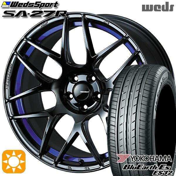 【取付対象】235/50R18 97W ヨコハマ ブルーアース ES32 Weds ウェッズスポーツ SA27R BLC2（ブルーライトクロームツー） 18インチ 7.5J 5H114.3 サマータイヤホイールセット