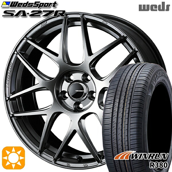 【取付対象】185/65R15 88H ウィンラン R380 Weds ウェッズスポーツ SA27R PSB(プラチナシルバーブラック) 15インチ 6.0J 4H100 サマータイヤホイールセット |エムオートギャラリー