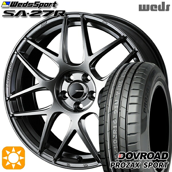 【取付対象】205/45R17 88W XL DOVROAD プロザックススポーツ Weds ウェッズスポーツ SA27R PSB（プラチナシルバーブラック） 17インチ 6.5J 4H100 サマータイヤホイールセット ｜エムオートギャラリー