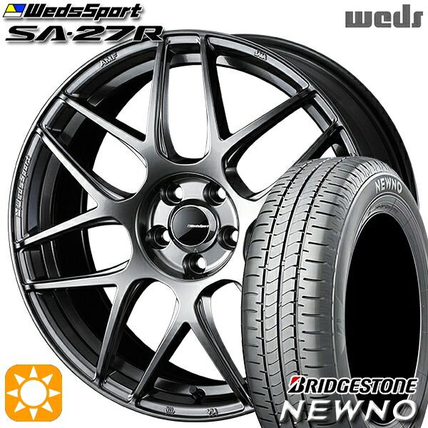 【取付対象】225/50R17 94V ブリヂストン ニューノ Weds ウェッズスポーツ SA27R PSB（プラチナシルバーブラック） 17インチ 7.0J 5H114.3 サマータイヤホイールセット ｜エムオートギャラリー