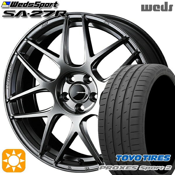 【取付対象】235/50R18 101Y XL トーヨー プロクセススポーツ2 Weds ウェッズスポーツ SA27R PSB（プラチナシルバーブラック） 18インチ 7.5J 5H114.3 サマータイヤホイールセット