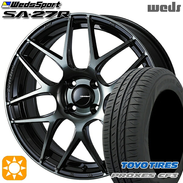 【取付対象】165/65R15 81H トーヨー プロクセス CF3 Weds ウェッズスポーツ SA27R WBC（ウォースブラッククリアー） 15インチ 5.0J 4H100 サマータイヤホイールセット ｜エムオートギャラリー