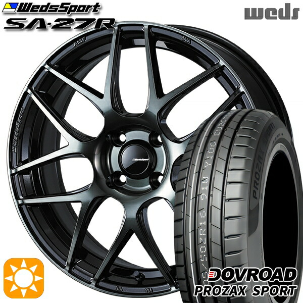 【取付対象】205/45R17 88W XL DOVROAD プロザックススポーツ Weds ウェッズスポーツ SA27R WBC（ウォースブラッククリアー） 17インチ 6.5J 4H100 サマータイヤホイールセット 77,369円