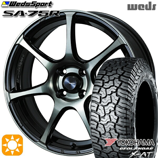 【取付対象】ライズ ロッキー LT215/70R16 100/97Q ヨコハマ ジオランダー X-AT G016 Weds ウェッズスポーツ SA75R WBC (ウォースブラッククリアー) 16インチ 6.5J 4H100 サマータイヤホイールセット