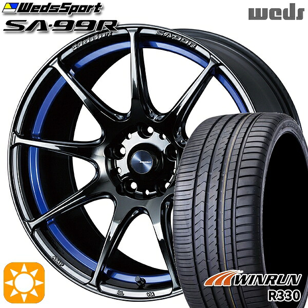 【取付対象】スイフト 215/40R17 87W XL ウィンラン R330 Weds ウェッズスポーツ SA99R BLCII (ブルーライトクロームツー) 17インチ 6.5J 4H100 サマータイヤホイールセット