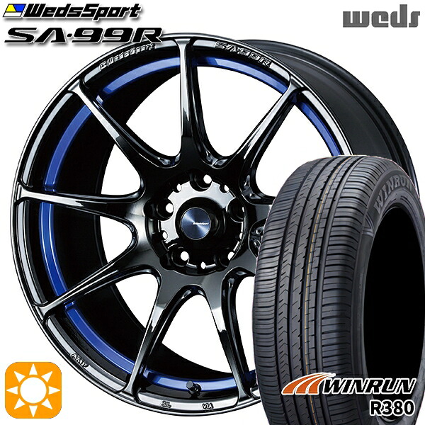 【取付対象】マツダ6 エクストレイル 225/60R18 104V XL ウィンラン R380 Weds ウェッズスポーツ SA99R BLCII (ブルーライトクロームツー) 18インチ 7.5J 5H114.3 サマータイヤホイールセット |エムオートギャラリー