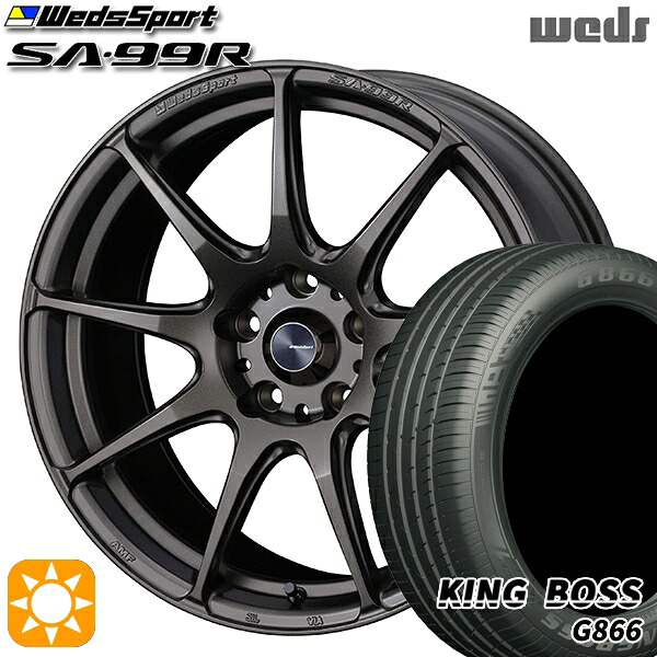【取付対象】215/50R18 96W XL キングボス G866 Weds ウェッズスポーツ SA99R EJ-ブロンズ 18インチ 8.0J 5H114.3 サマータイヤホイールセット