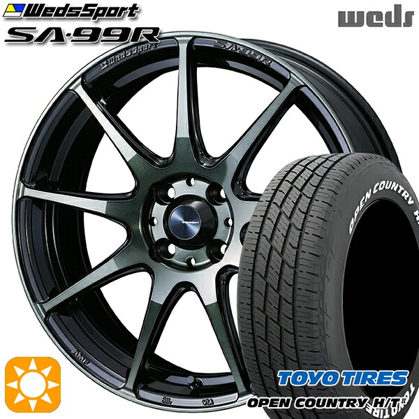 【取付対象】フィット アクア 185/60R15 84H トーヨー オープンカントリー H/T2 WL Weds ウェッズスポーツ SA99R WBC（ウォースブラッククリアー） 15インチ 6.0J 4H100 サマータイヤホイールセット ｜エムオートギャラリー
