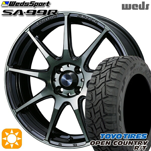【取付対象】アクア クロスビー 175/60R16 82Q トーヨー オープンカントリー R/T Weds ウェッズスポーツ SA99R WBC（ウォースブラッククリアー） 16インチ 6.5J 4H100 サマータイヤホイールセット