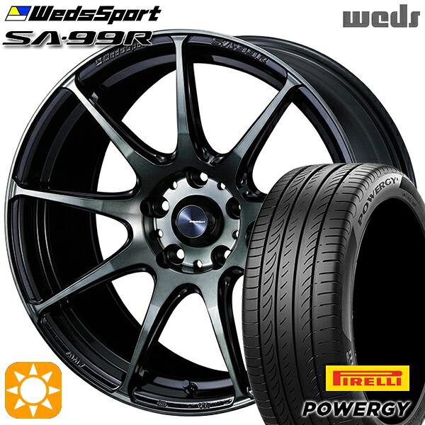 【取付対象】C-HR カローラクロス 215/60R17 96V ピレリ パワジー Weds ウェッズスポーツ SA99R WBC（ウォースブラッククリアー） 17インチ 7.0J 5H114.3 サマータイヤホイールセット