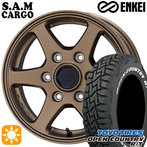 【取付対象】215/65R16C 109/107Q トーヨー オープンカントリー R/T ホワイトレター ENKEI S.A.M カーゴ マットブロンズ 16インチ 6.5J 6H139.7 サマータイヤホイールセット ｜エムオートギャラリー