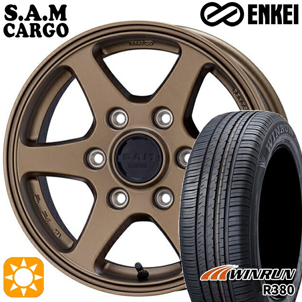 【取付対象】200系ハイエース 215/60R17 96V ウィンラン R380 ENKEI S.A.M カーゴ マットブロンズ 17インチ 6.5J 6H139.7 サマータイヤホイールセット