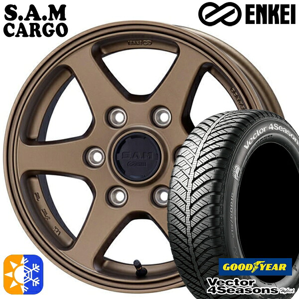 215/60R17 96H グッドイヤー ベクター フォーシーズンズ ENKEI エンケイ S.A.M カーゴ 17インチ 6.5J 6H139.7 マットブロンズ オールシーズンタイヤホイールセット 104,100円