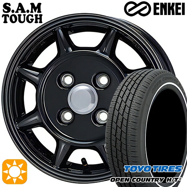 【取付対象】155/65R14 75H トーヨー オープンカントリー H/T2 WR ENKEI S.A.M タフ ブラック 14インチ 4.5J 4H100 サマータイヤホイールセット