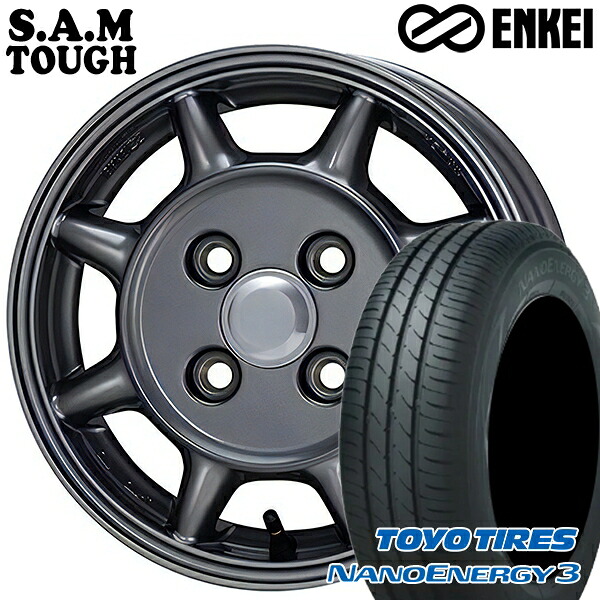【取付対象】エブリィワゴン 165/60R14 75H トーヨー ナノエナジー3 ENKEI S.A.M タフ ガンメタリック 14インチ 4.5J 4H100 サマータイヤホイールセット 59,760円