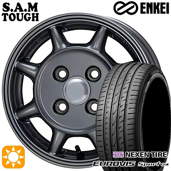 【取付対象】165/60R14 75H ロードストーン ユーロビズ Sport 04 ENKEI S.A.M タフ ガンメタリック 14インチ 5.0J 4H100 サマータイヤホイールセット ｜エムオートギャラリー