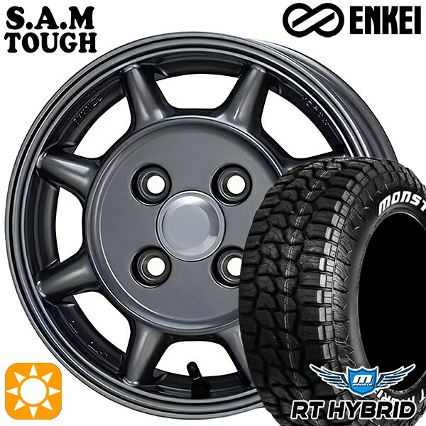 【取付対象】155/65R14 81S XL RWL モンスタ RTハイブリッド ENKEI S.A.M タフ ガンメタリック 14インチ 4.5J 4H100 サマータイヤホイールセット