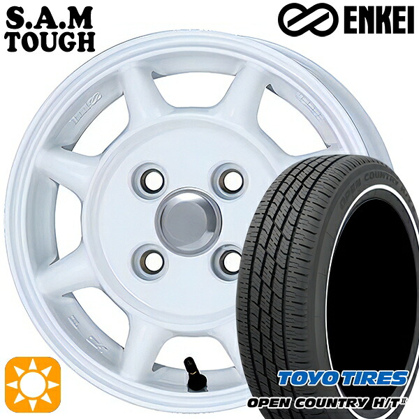 【取付対象】155/65R14 75H トーヨー オープンカントリー H/T2 WR ENKEI S.A.M タフ ホワイト 14インチ 4.5J 4H100 サマータイヤホイールセット
