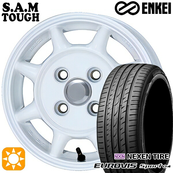【取付対象】165/60R14 75H ロードストーン ユーロビズ Sport 04 ENKEI S.A.M タフ ホワイト 14インチ 5.0J 4H100 サマータイヤホイールセット ｜エムオートギャラリー
